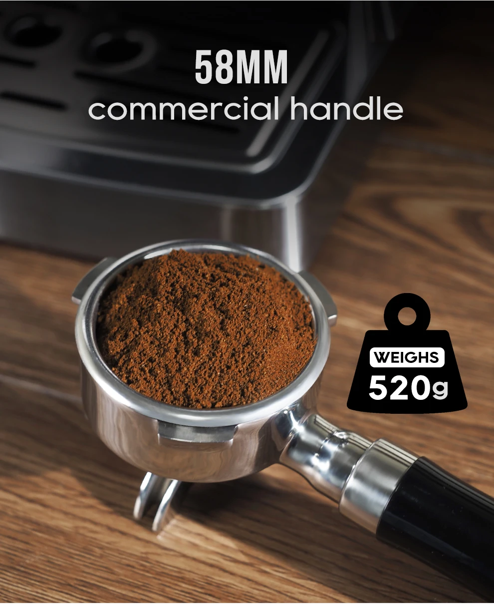 Hibrew 20bar Espresso Coffee Machine Inox Case Semi Automatic Ese Pod&ground Coffee Espresso