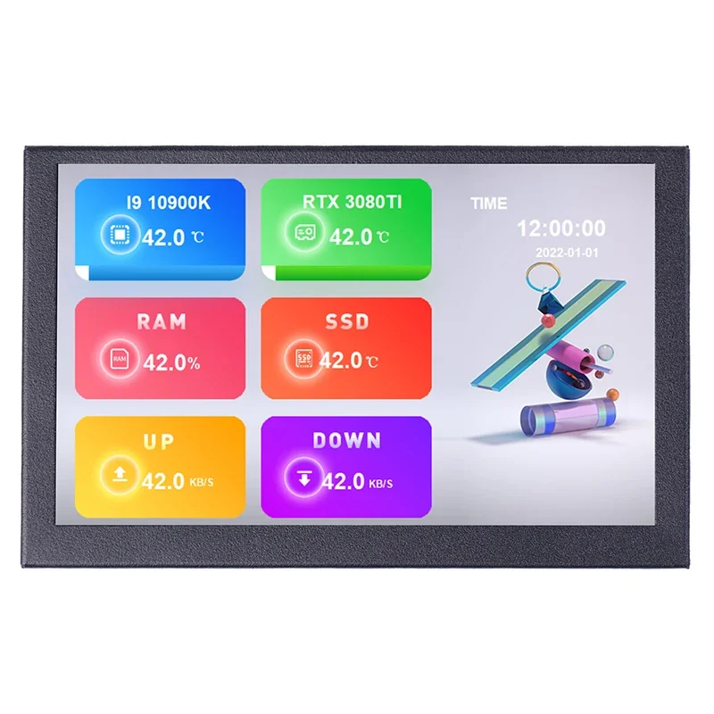 5 Inch IPS Type-C Secondary Screen Computer LCD Monitor Display USB Dynamic Sub-Screen Support Vertical Freely AIDA64 computer lcd monitor