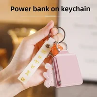 JayoWade Portable Charger Chain Mobile Mini Powerbank With Cable Batterie Externe 2000mah Phone Small Chain Keychain Power Bank 2