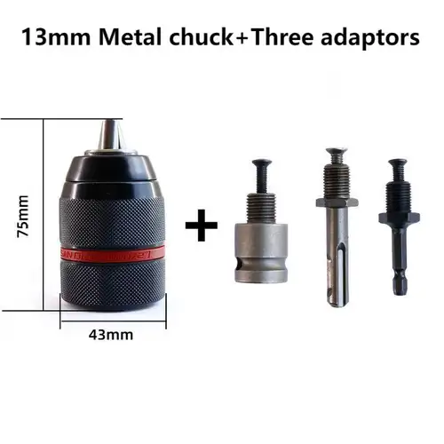 Metal Heavy Duty 1/2-20UNF 10mm 13mm Keyless Drill Chuck Hex Shank/SDS/Socket Square Female Adaptor Hardware Tool Hand Tool - Image 8