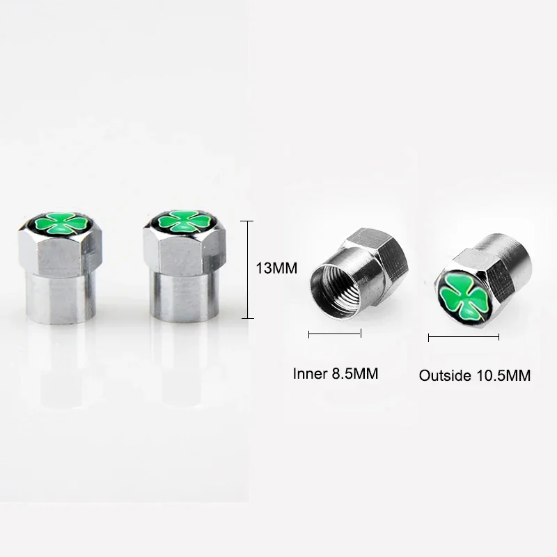 Four Leaf Clover Wheel Tire Valve Caps - Premium Design