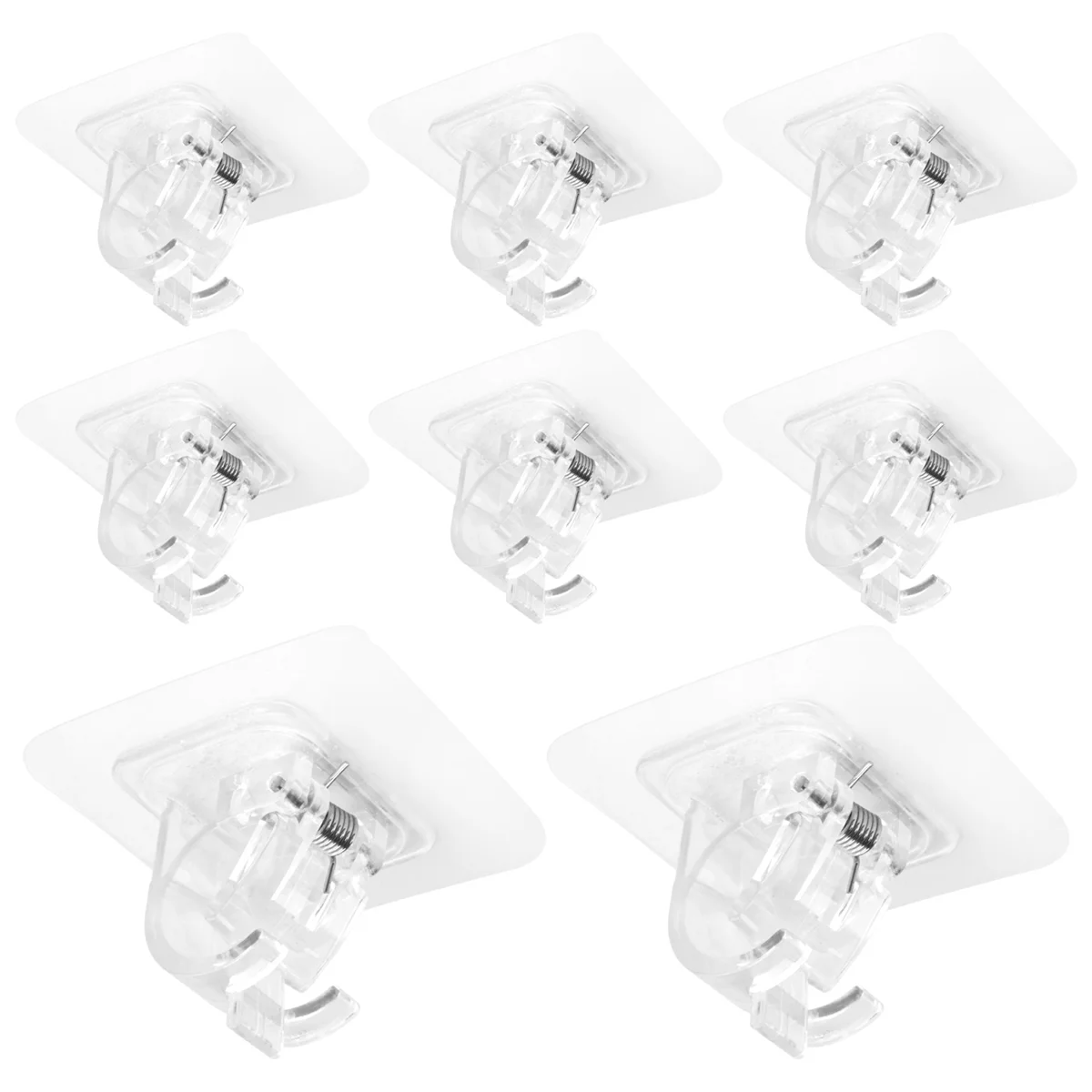 8PCS No Drill Curtain Rod Brackets Curtain Rod Holder Hooks Nail Hooks Hangers for Home