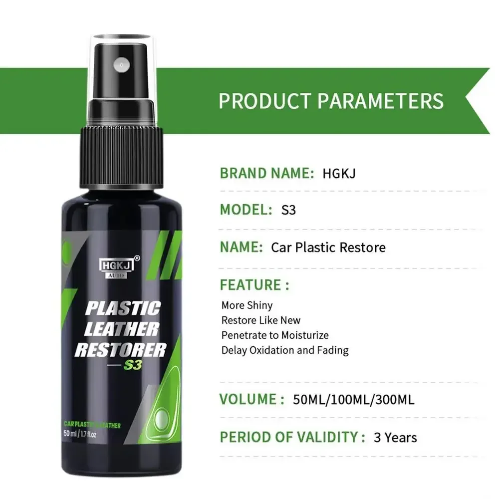 thumbnail image 1 of Agente de reacondicionamiento de automóviles S3 de 50 ml/100 ml/300 ml, agente reparador de interiores de automóviles, restaurador de plástico y cuero, accesorios de limpieza para automóviles, 1 of 5