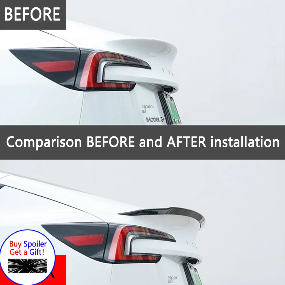 ABS Model 3 Highland Original Spoiler For Tesla Model3 Rear Trunk Wings Modification Car Exterior Parts Car-style