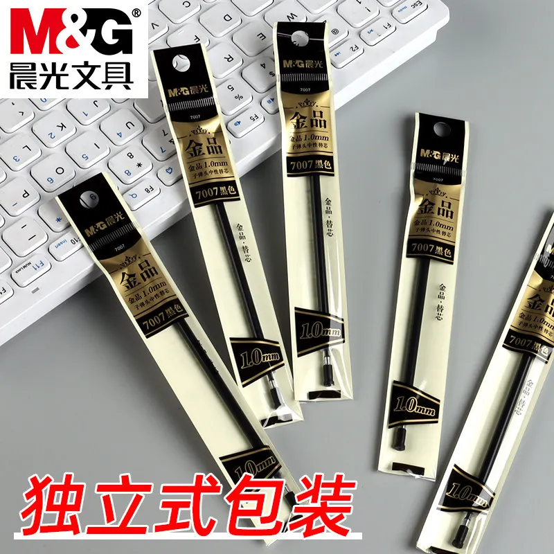 M&G 1.0mm 두께 젤 펜 리필 블랙 팁 다양한 펜과 호환 가능 학생 및 사무용으로 이상적