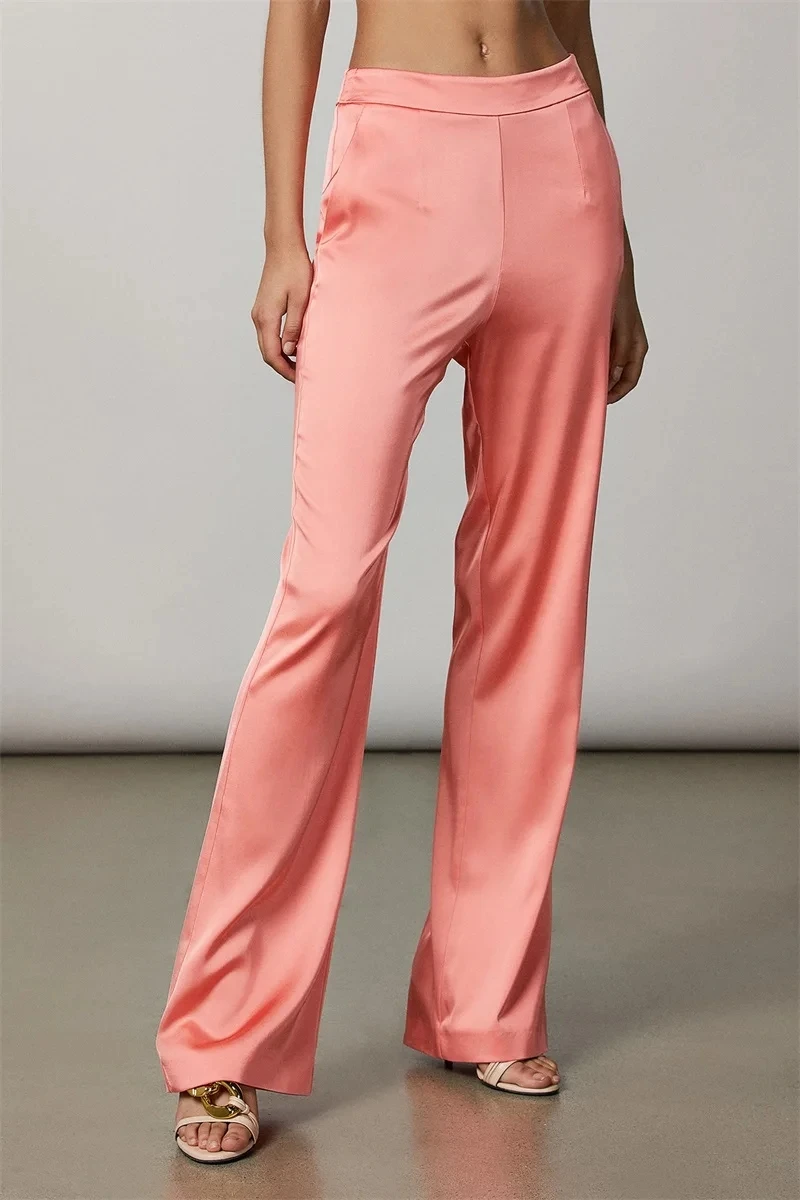 Classic Loose Women Suits 2 Pieces Satin Formal Buttons Long Blazer Pants Peaked Lapel Plus Size Custom Made Mother Of The Bride