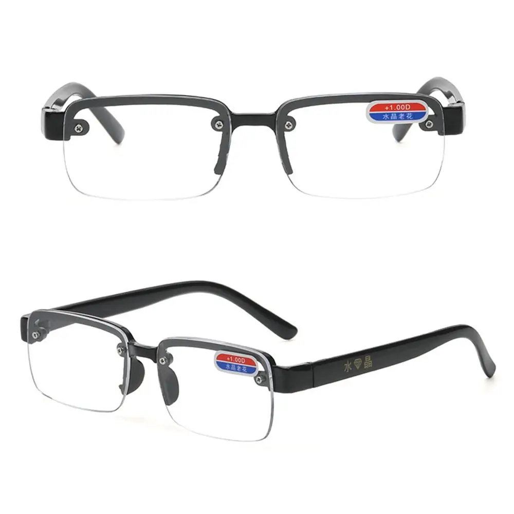 Hochwertige Halbrahmen-Lesebrille für Männer und Frauen, modisch, quadratisch, Computer-Presbyopie-Brille, plus Brillen +1,0 +4,0 – Detail 9