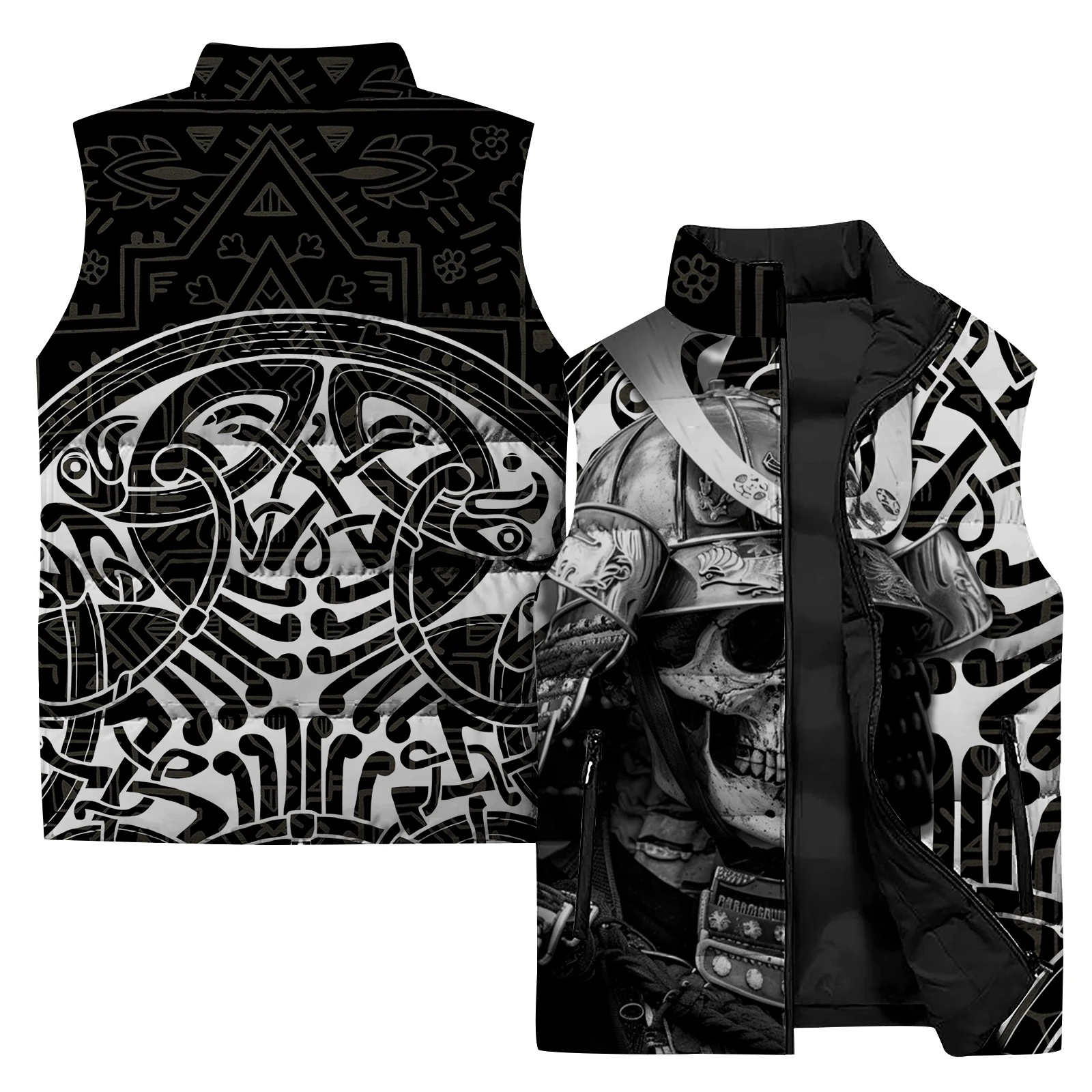 thumbnail image 4 of Nueva chaqueta sin mangas para hombre, chaqueta con estampado de arte abstracto en 3D, chaqueta informal para deportes al aire libre, ciclismo, cortavientos para hombre, 4 of 5