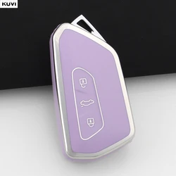 10 - Pack Premium TPU Car Remote Key Case Covers (10X PurpleSilver - D)