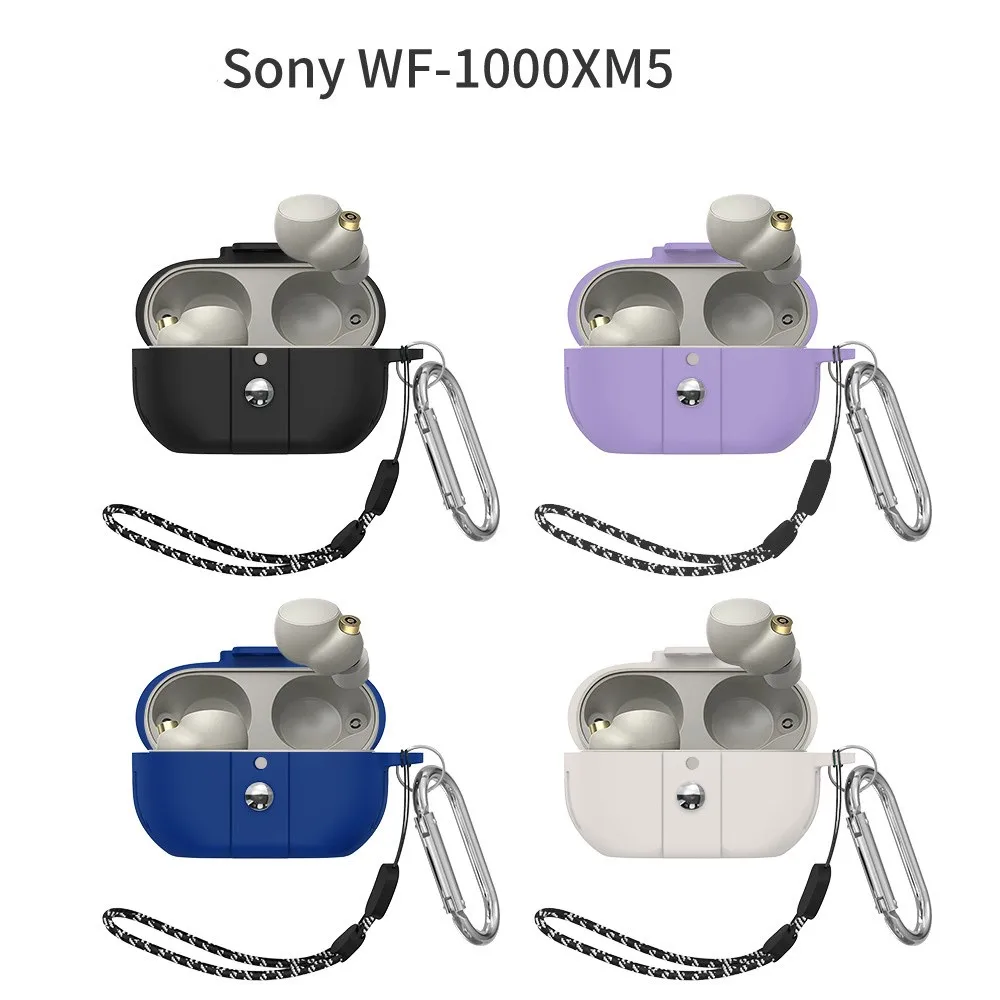 ソニーWF-1000 xm5用シリコン保護ケース,落下防止,Bluetooth付き 