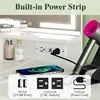 Makeup Vanity Desk with Mirror and Lights, Small Vanity with Fabric Storage Drawer & Chair & Shelves,  Bedroom 5