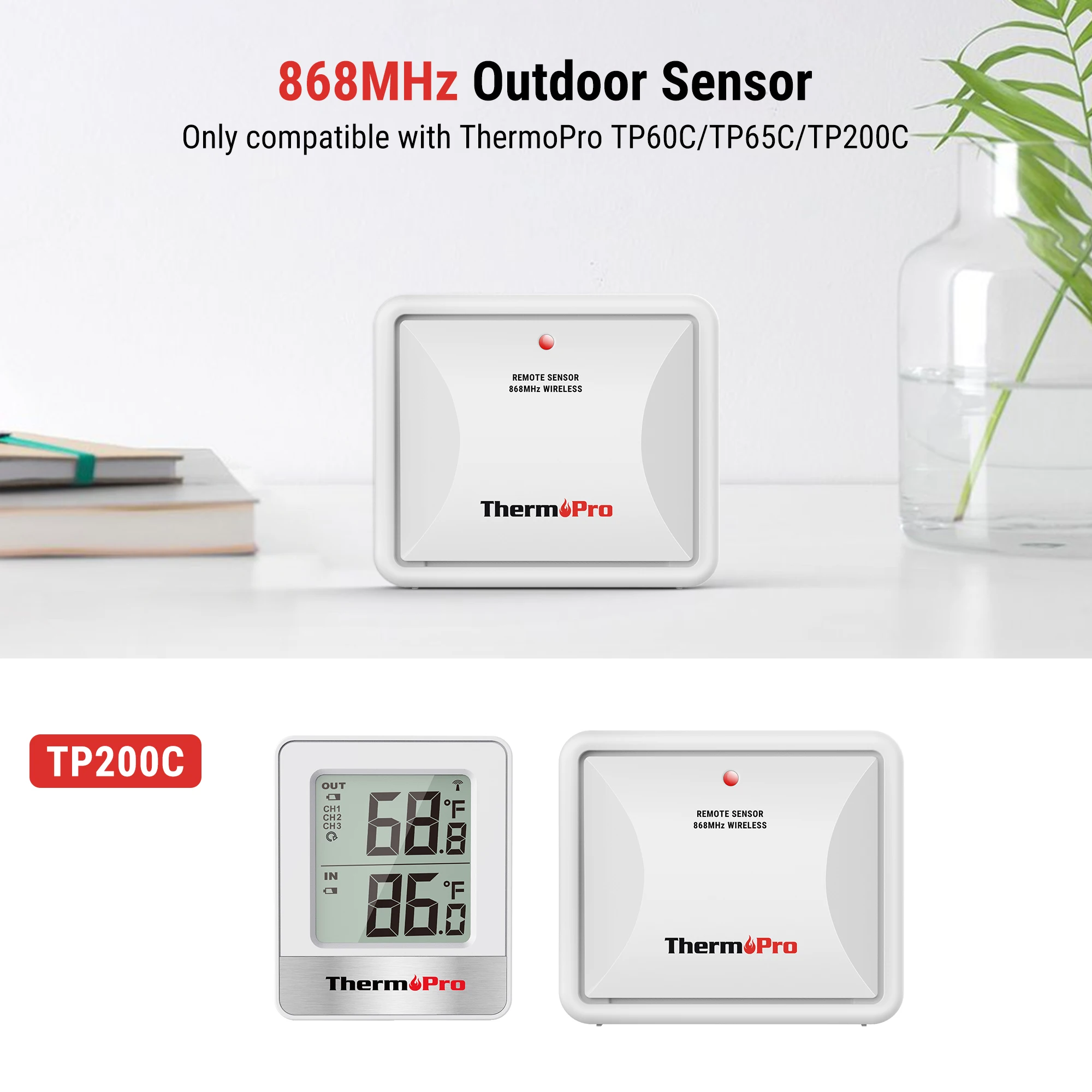รูปสินค้า เซ็นเซอร์วัดอุณหภูมิ Thermopro 868MHz สำหรับเครื่องวัดอุณหภูมิ