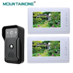 7 Inch TFT 2 Monitors Video Door Phone Doorbell Intercom Kit 1-camera 2-monitor Night Vision with IR-CUT HD 700TVL Camera