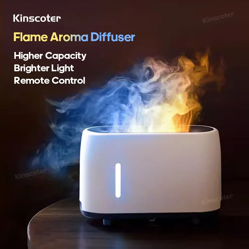 

Kinscoter 240ml Flame Air Humidifier Electric Colorful Fire Essential Oil Aroma Diffuser Cool Gift With Remote Control
