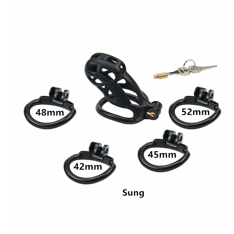 Penis Chastity Cage Chastity Lock Sex Toy Chastity Cage Accessory Resin Male Chastity Device Cobra Cock Cage With 4 Rings Lock