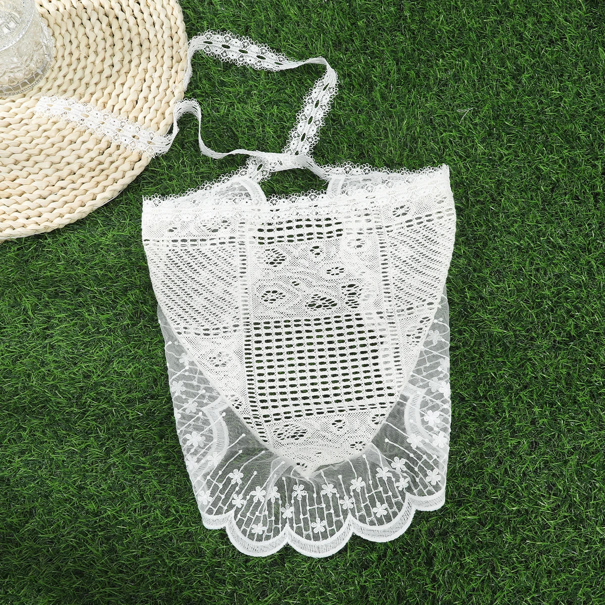 Crochet Lace Hollow Turban Scarf Hair Bands for Women Fashion White Turban Headband Bandana Floral Headwrap Hair Accessories