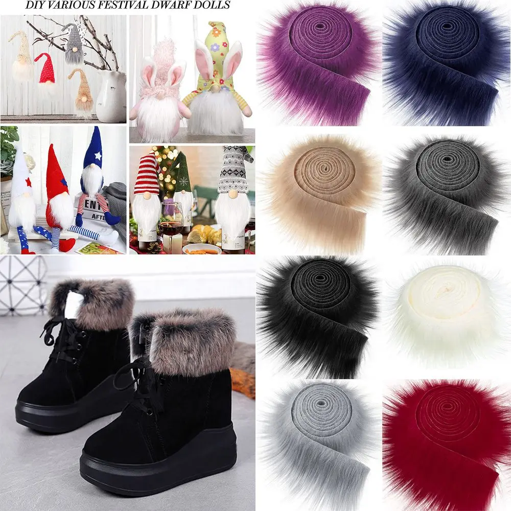 1.5M Faux Fur Ribbon Tapes Diy Apparel Sewing Fluffy Trim Trimming Fabric Home Decoration Sewing Costume Plush Fur Stripe Gift