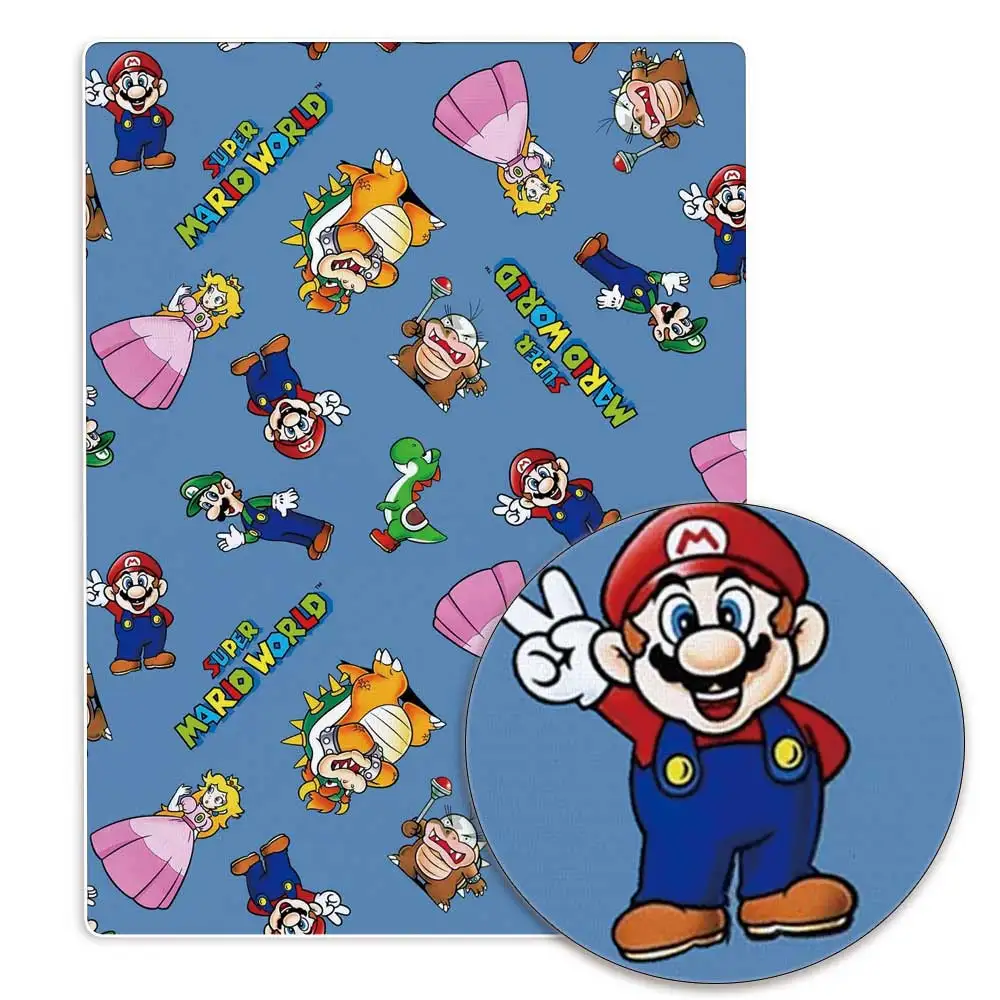 Tela de juego de Mario 140x50cm hecha a mano para costura, patchwork, acolchado, ropa de bebé, hogar, sábanas, tela estampada, costura, ropa para niños