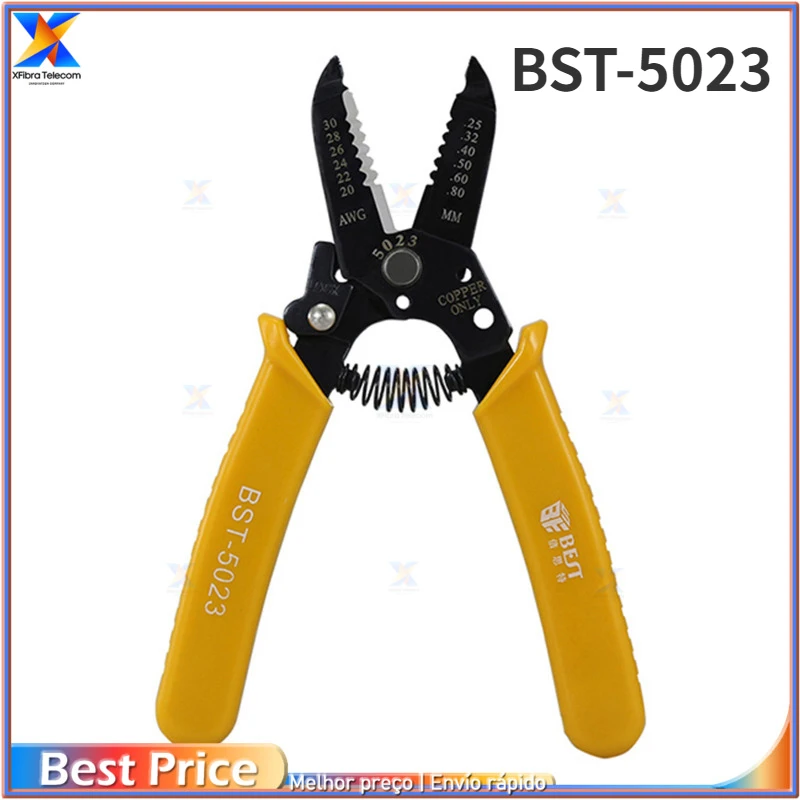 

BST-5023 Multi-Functional Precision Fiber Cable Wire Stripper, 20-30 AWG Copper Cable Hardened Steel Wire Stripper, Plier Tools