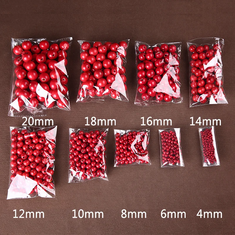 Wood Beads 4/6/8/10/12/14/16/18/20mm 8-500pcs/bag