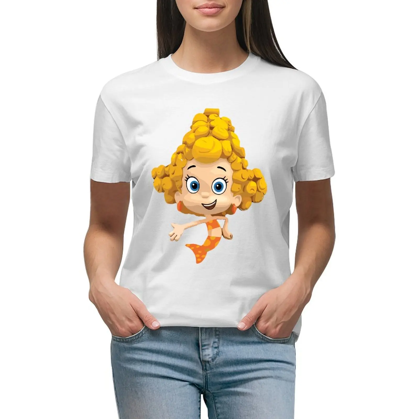 

Funny Bubble Guppies Company T-shirt female cute tops Summer Women's clothing