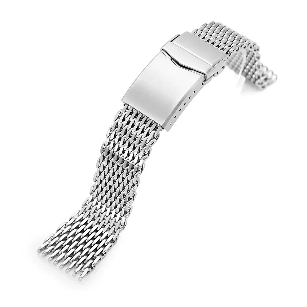 Luxury Milanese Loop 4.5mm Shark Mesh Watch Strap with Solid Buckle