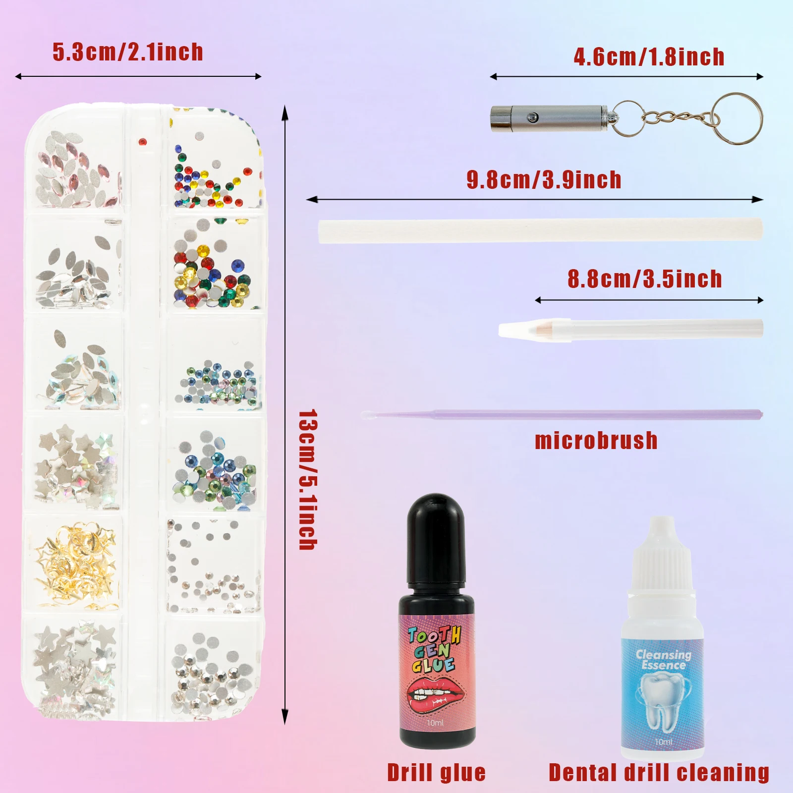 Tooth Gem Kit, DIY Crystals Jewelry Kit Teeth Gems, Professional Fashionable Tooth Gems Set, Teeth Jewelry Starter kit