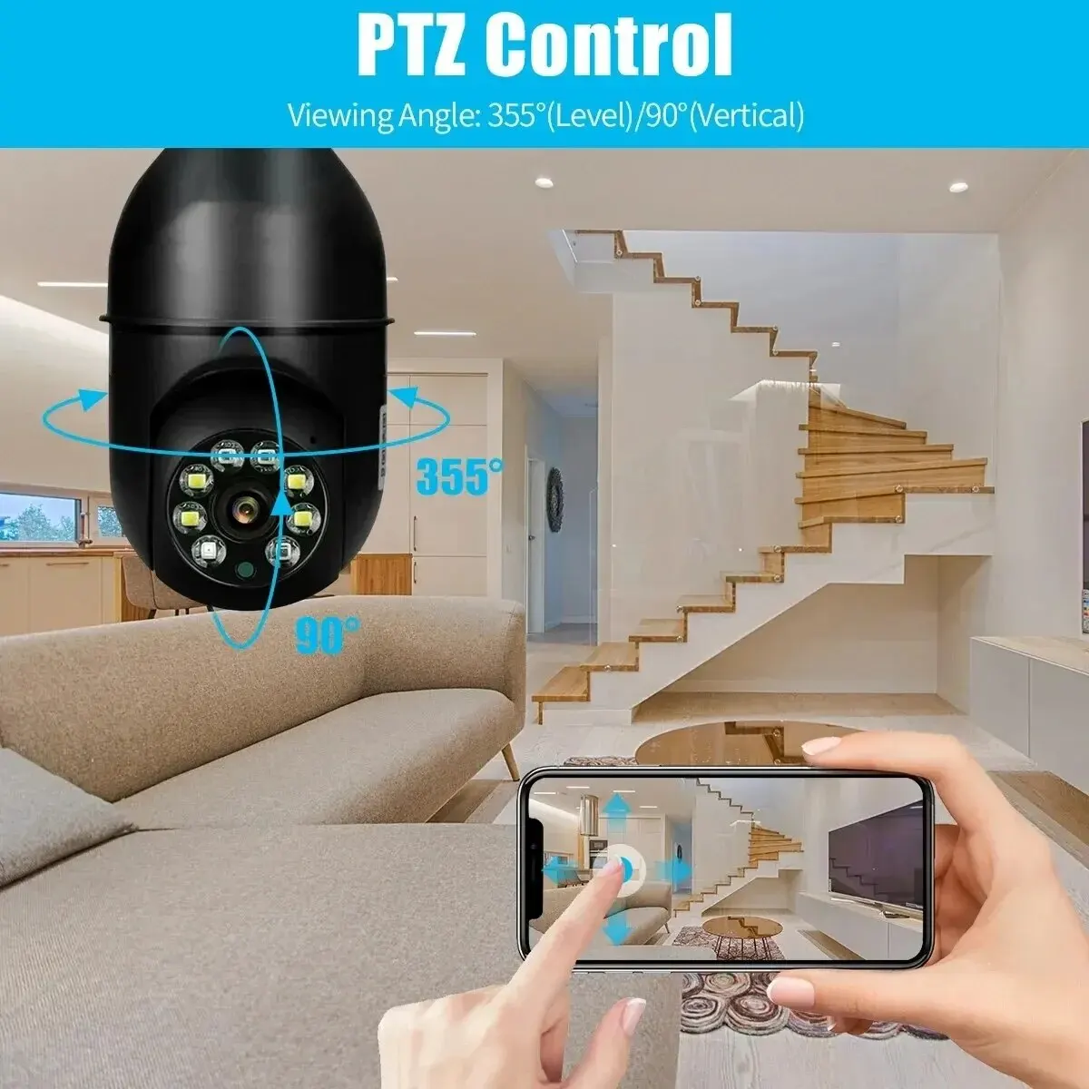 Tuya 5MP 5G E27 Smart Bulb Security Camera Wireless Full Color Night Vision Human Tracking Surveillance Lamp 4