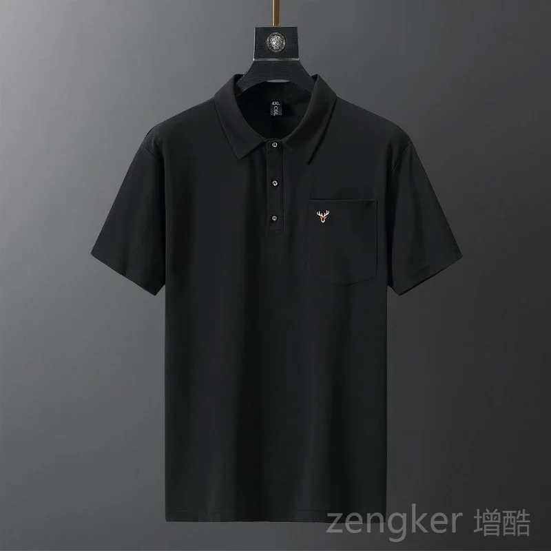 남성용 코튼 폴로 셔츠, 반팔 티셔츠, 대형 칼라, 오버사이즈, 블랙, 11XL, 10XL, 여름, 루즈 타이드 브랜드