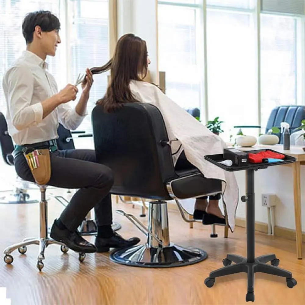 미용 트롤리 롤링 카트, 높이 조절식 헤어 도구 트레이, 다기능 트롤리, 이발 서비스 카트 보관 스탠드