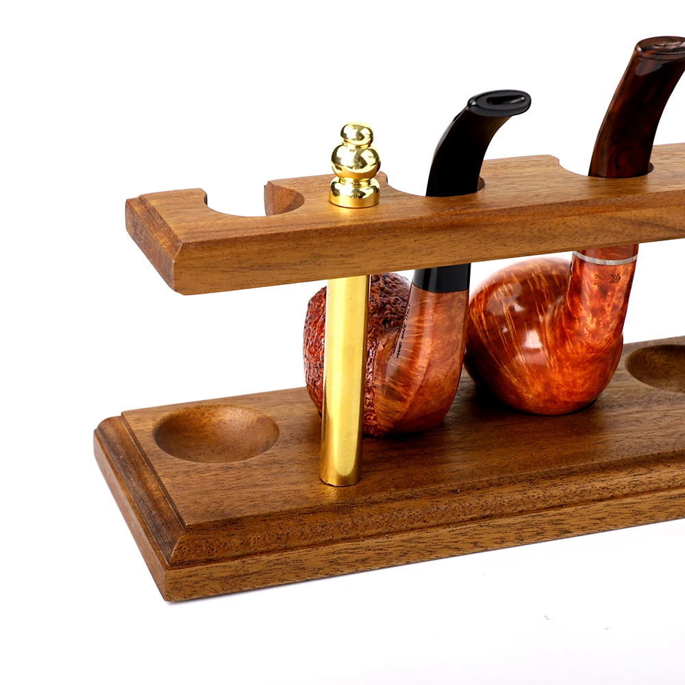Jibill 7-position wooden rack for tobacco pipes, natural walnut rack, Father's Day gift, collection display of wooden pipes 3