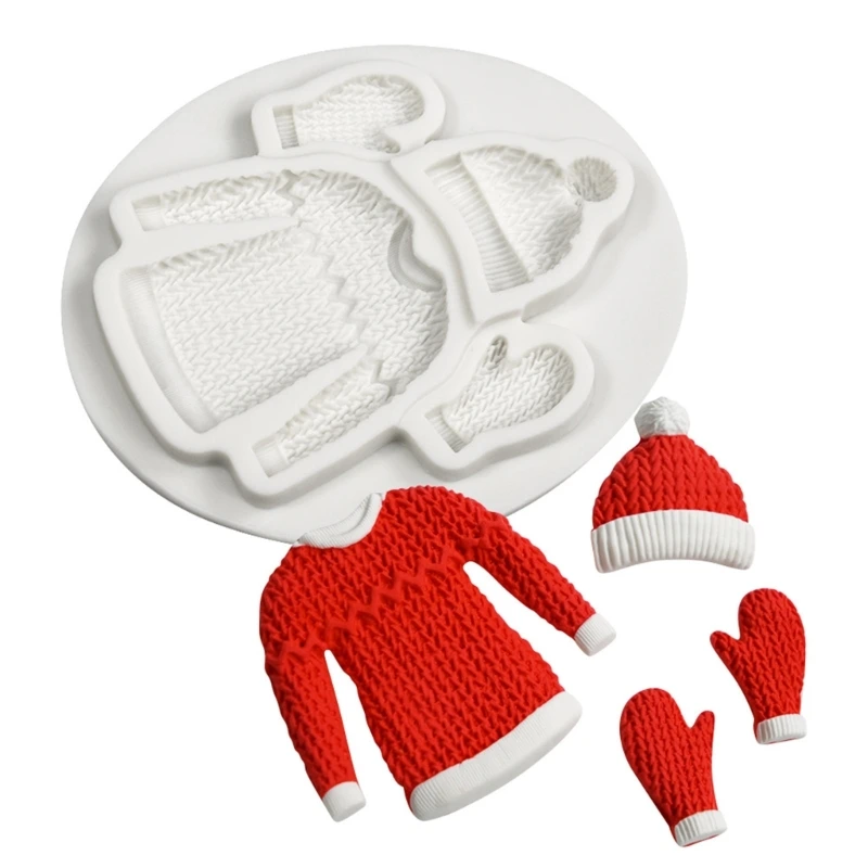 

Handmade Chocolate/Cake Silicone Mold Sweater Hat Gloves Fondant Cookie Moulds