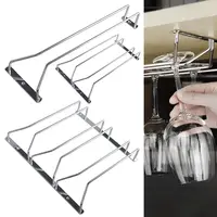 1Pcs 304 Stainless Steel Wine Glass Rack Home Storage Kitchen Supplies Cup Goblets Hanger Upside Down Multi-layer 1