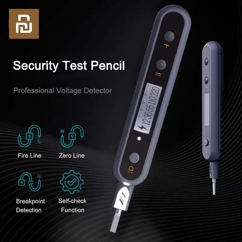 Jimihome-detector de Tensão Digital Testador Inteligente sem Contato Medidor de Caneta Sensor Elétrico Lápis de Teste Segurança ac dc 12250v