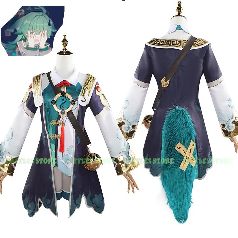 

HuoHuo Cosplay Outfit Costume Honkai Star Rail Game Anime Cosplay Cute Lolita Tail Girl Huo Huo Cosplay Costume Dress Women Wig