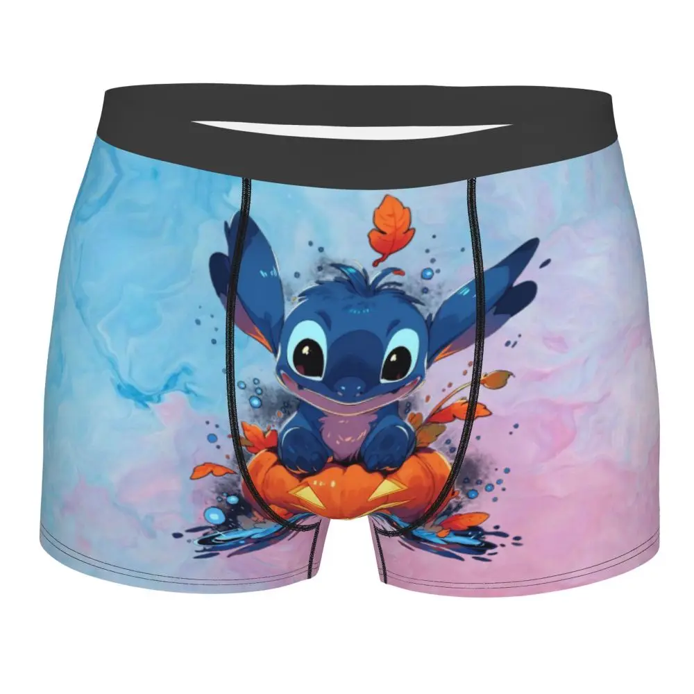 Custom Stitch Lion Cute Boxers Shorts Men's Disney Movie Briefs Underwear Fashion Underpants