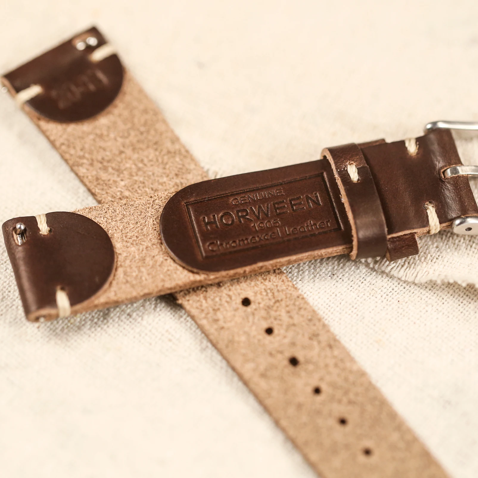Horween US Chromexcel Leather Watch Bands Black Soft Wrap Handmade Leather Straps 18mm 20mm 22mm