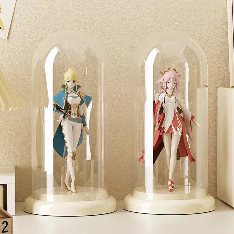 Flower Cover With Base Acrylic Display Case For Succulent Plants Home Decor DIY Dustproof Case Anime Genshin Impact Stand Figures Gift acrylic display case glass dome vase
