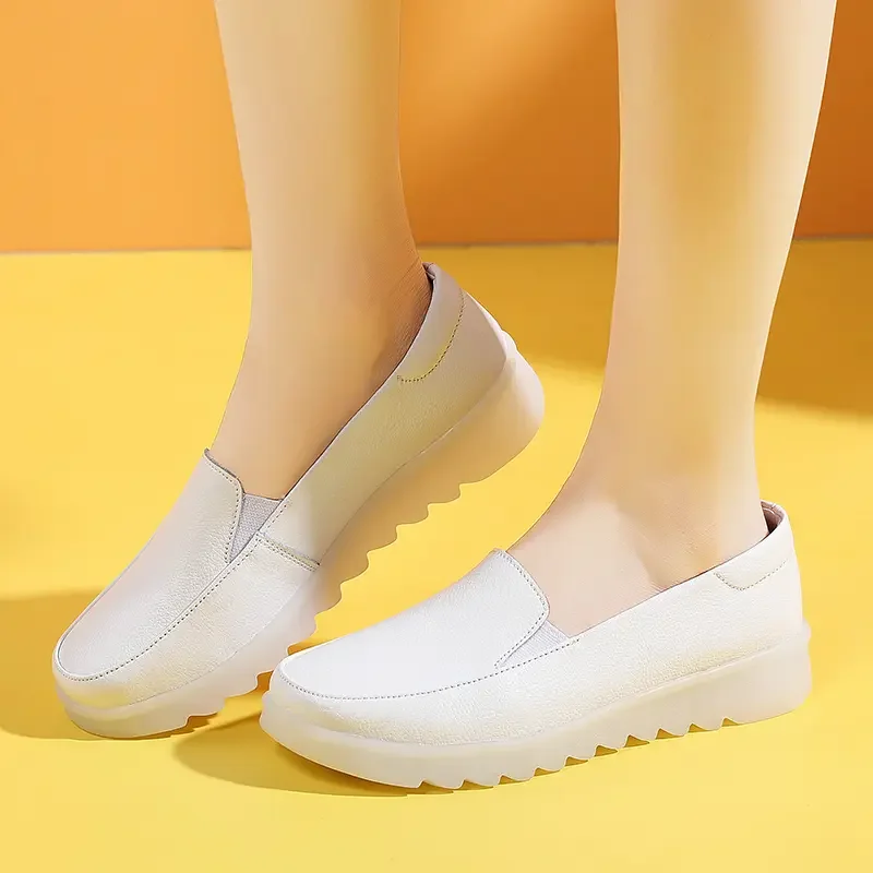 New Women's Nursing Shoes White Jelly Base Sneakers Walking Shoes Comfortable Balance Casual Footwear Luxury Brand for Woman