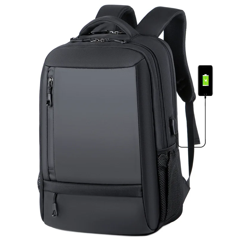 Business backpack, large capacity waterproof film backpack, men's high-end travel bag, 16 inch computer backpack, cross-border