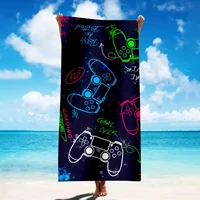 1 Pc 29*59inch Quick Drying Microfiber Beach Towel for Gaming Enthusiasts - Perfect for Pool, Bathroom, Camping, and Traveling 2