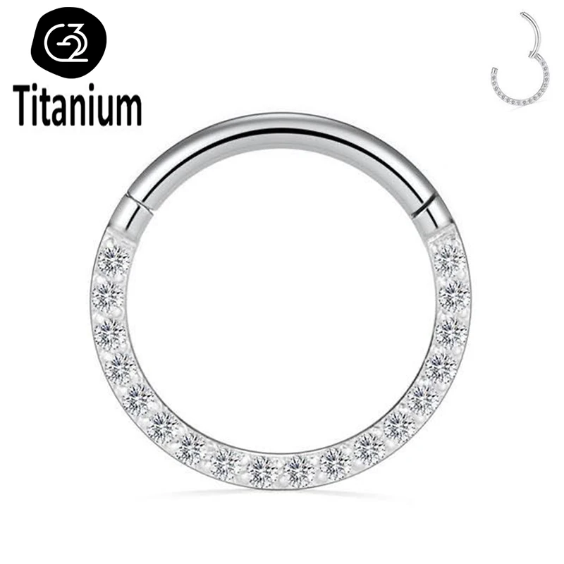 G23 Titan Piercing Nasenringe Clicke Septum Hoops Körperschmuck Ohrringe ASTM F136 16G Knorpel Tragus Membran Titan Scharnier – Detail 3
