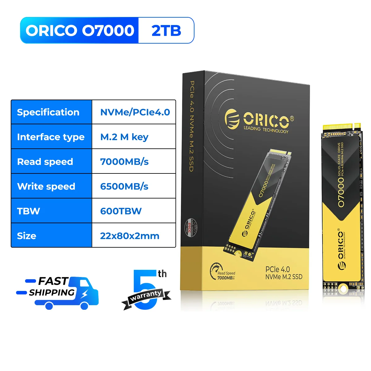 新品未開封　ORICO e7400 2TB NVMe M.2 SSD ORICO M.2 NVMe M.2 SSD- Up to 7400MB/s 512GB PCIe 4.0X4 Internal