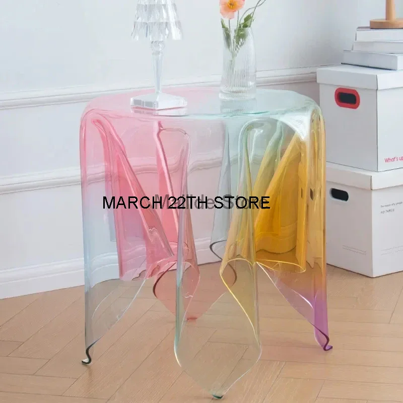 

Nordic Plastic Color Coffee Table for Living Room Furniture Sofa Side Table Small Apartment Household Balcony Small Round Tables