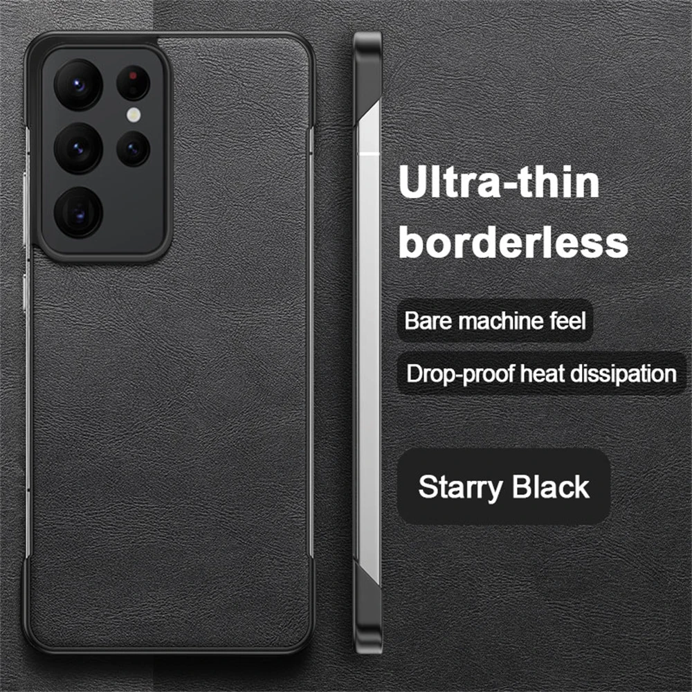 Ultra Thin Frameless Leather Business Case with Slim Lens Protection