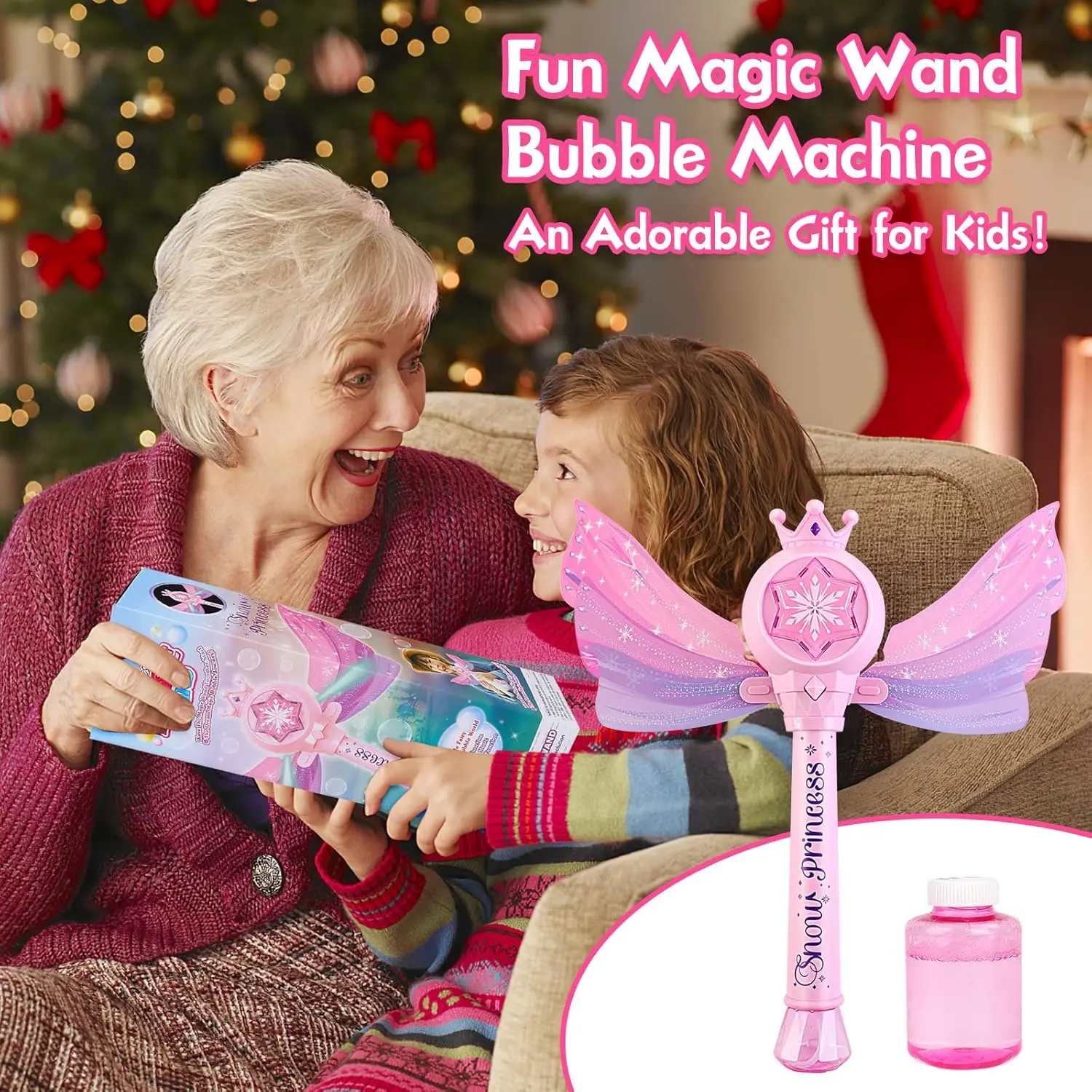 Children's Bubble Machine Glowing Princess Bubble Stick With Music_voghion.com