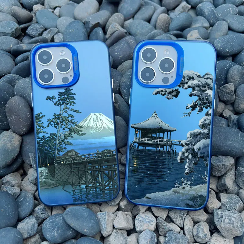 Japan Series Aesthetic Landscape Phone Case - Scenery Back Cover with Laser Design
