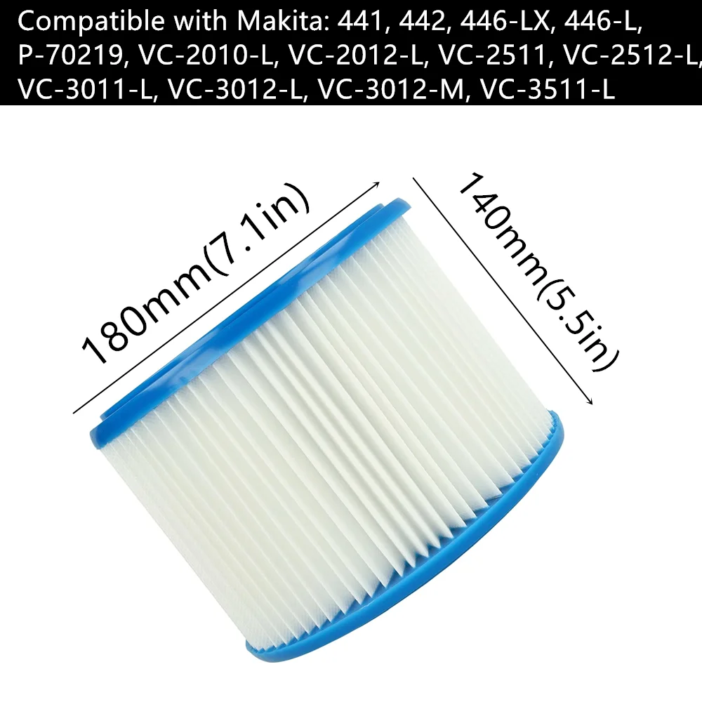 Filtre Cartouche Vhbw Ultra Efficace Compatible Makita VC2010L, VC3012L, 446, 441 - Aspiration Puissante