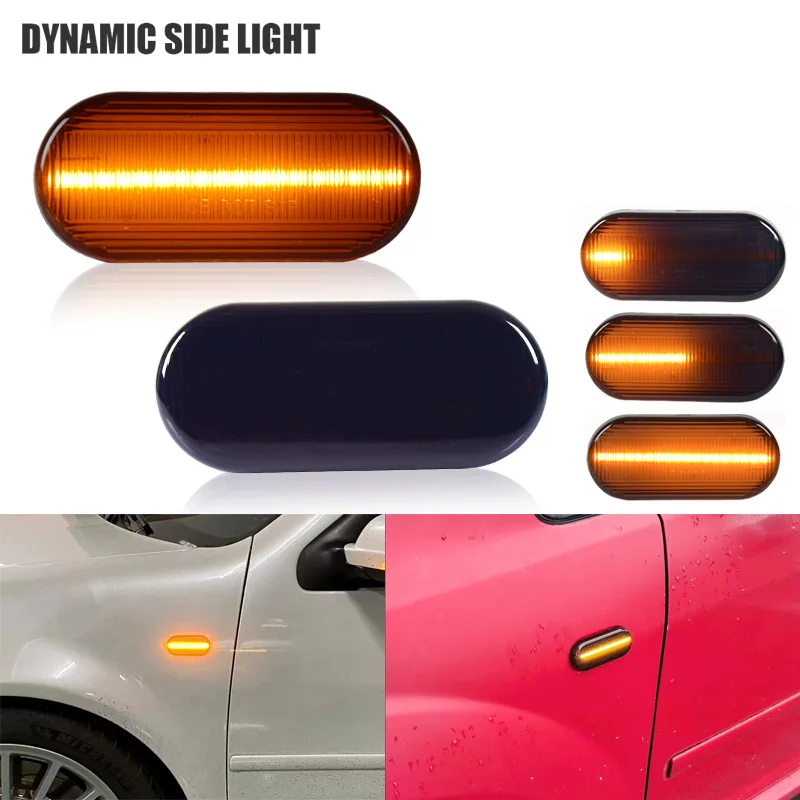 2PCS Led Dynamic Side Marker Turn Signal Light Sequential Blinker Light For VW Golf 3 4 MK3 MK4 Passat 3BG Polo 6N 9N Bora Vento led turn signal light