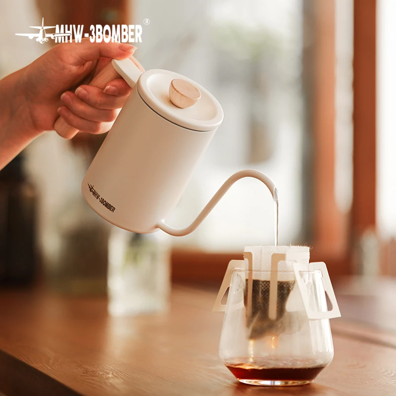 Coffee Kettle MHW-3BOMBER Pour Over 400ml/600ml Stainless Steel Gooseneck Tea Water Pot Chic Cafe Barista Kitchen Accessories